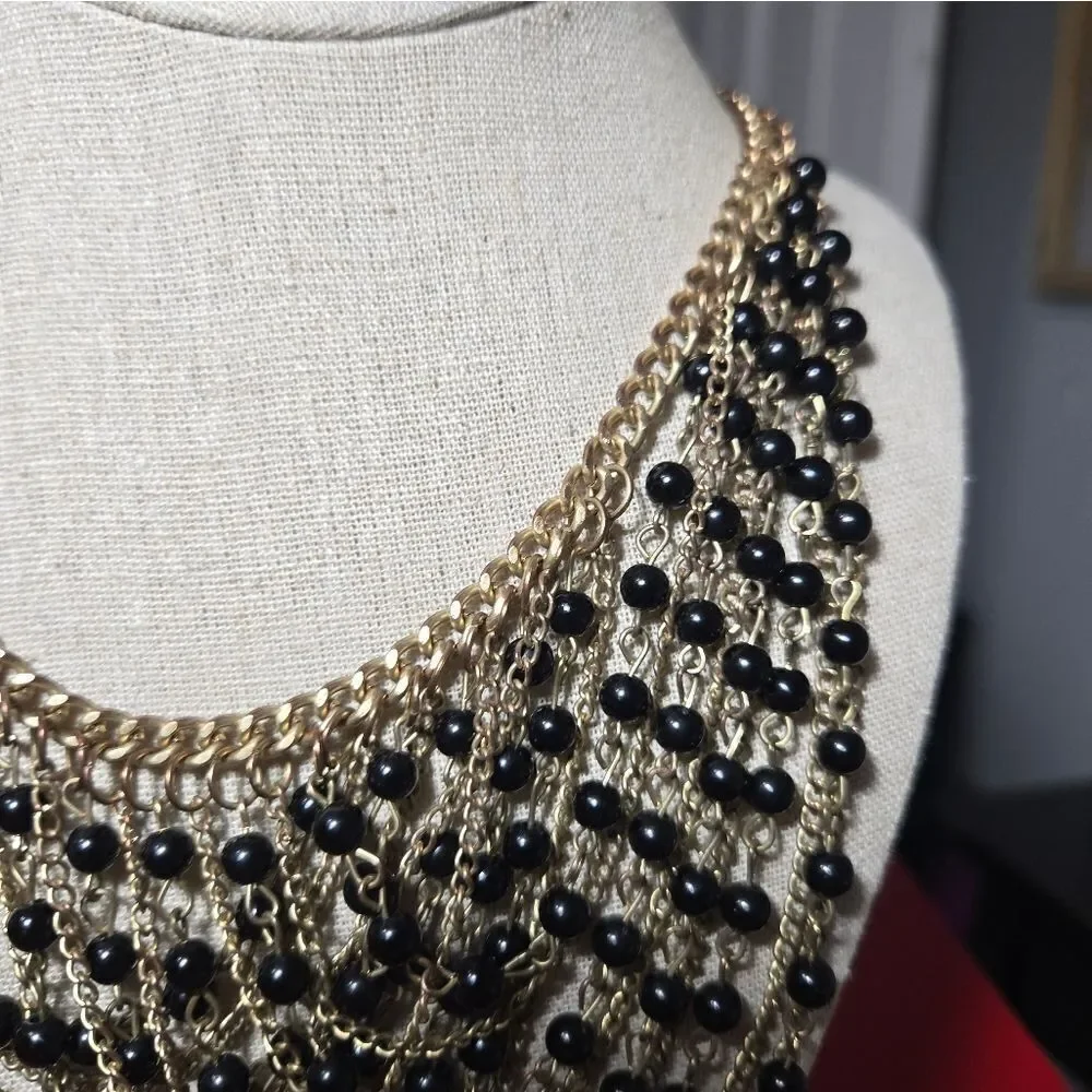 Vintage early 2000s dangling beaded necklace large statement piece